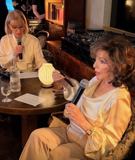 Joan Collins and Rosemary Reed, in conversation at Soho Mews